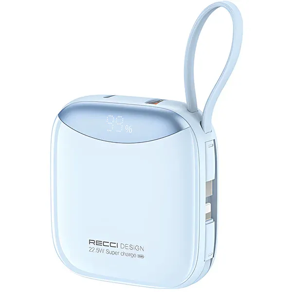 باور بانك ريتشي Recci RPB-P46 سعة 10,000 مللي أمبير بمنفذين 22.5 واط - Recci RPB-P46 10000mAh Dual 22.5W Power Bank