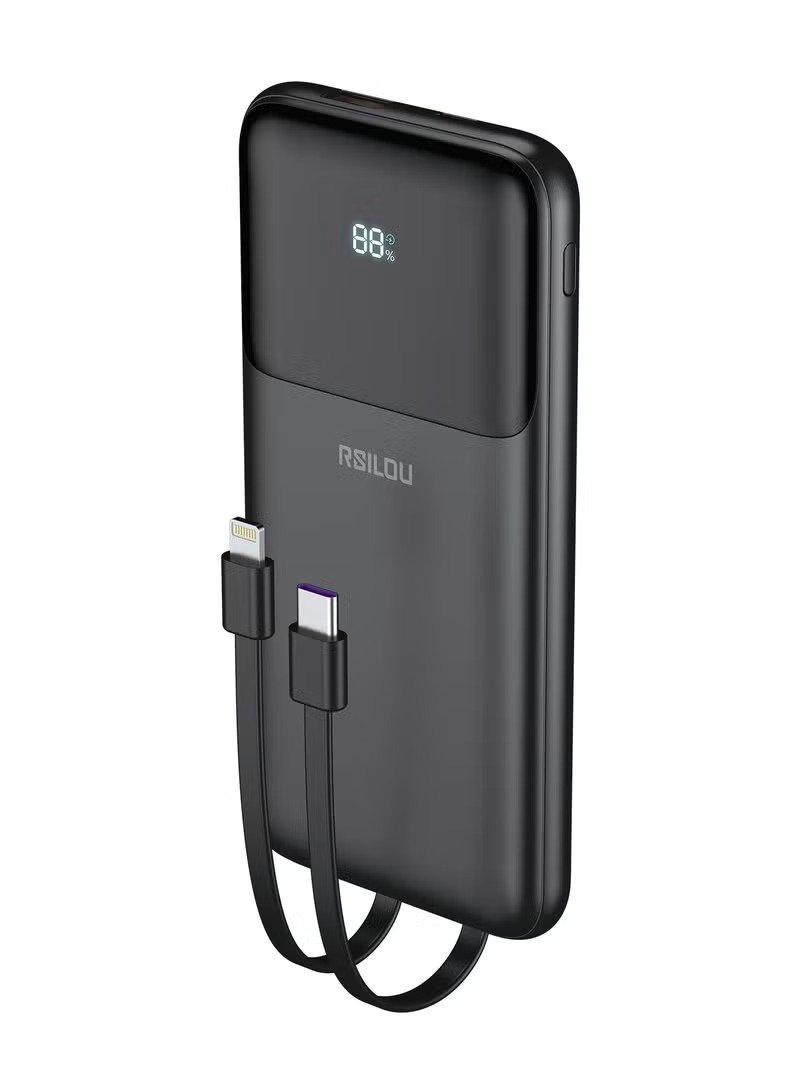 باور بانك رسيلو Rsilou RS-1012 سعة 10,000 مللي أمبير USB-C فاست شارج - Rsilou RS-1012 USB-C 10000mAh Fast Charge