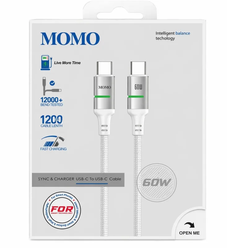 كابل MOMO USB-C إلى USB-C 60W - 011023