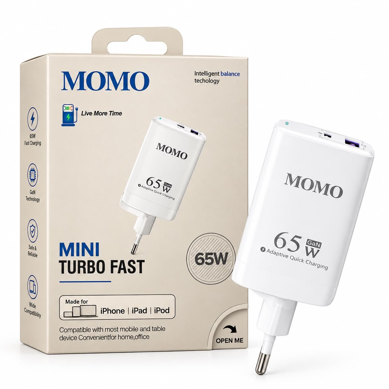 شاحن  MOMO بقوة 65W USB-C PD - 066603